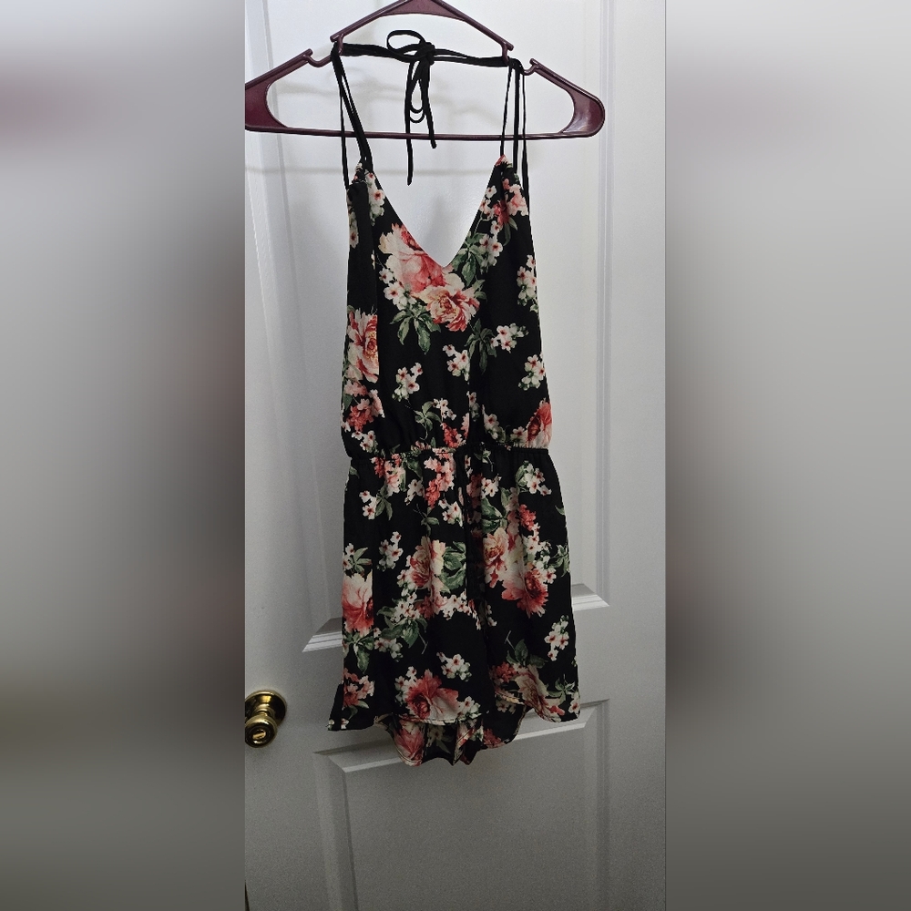 Floral Halter-top Romper